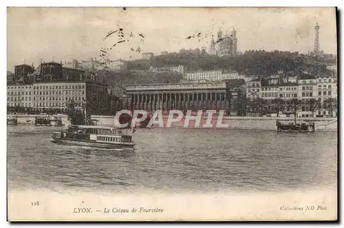 Cartes postales Lyon Le Coteau de Fourviere Bateau