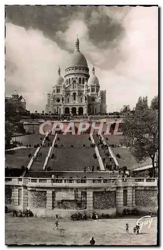 Moderne Karte Paris Et Ses Merveilles Basilique du Sacre Coeur de Montmartre et les jardins