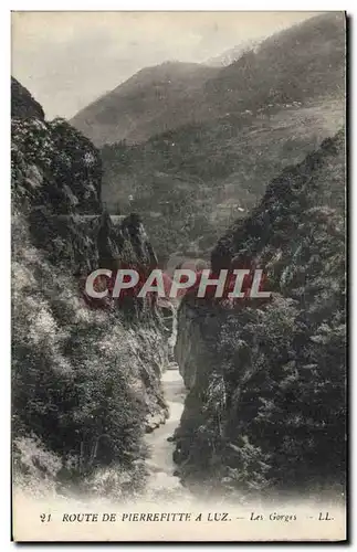 Cartes postales Route De Pierrefitte A Luz Les gorges