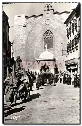 Cartes postales moderne Perpignan Semaine sainte en Roussillon La procession de la Sanch Le cortege des Mysteris
