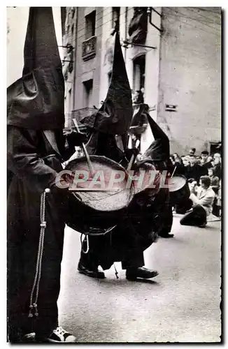 Moderne Karte Perpignan Semaine sainte en Roussillon La procession de la Sanch Les tambours voiles de crepe pe