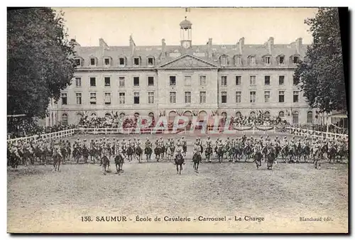 Cartes postales Cheval Equitation Hippisme Saumur Ecole de cavalerie Carrousel La charge