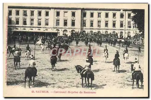 Cartes postales Cheval Equitation Hippisme Saumur Carrousel reprise de sauteurs