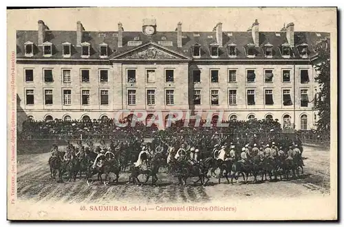 Ansichtskarte AK Cheval Equitation Hippisme Saumur Carrousel Eleves officiers