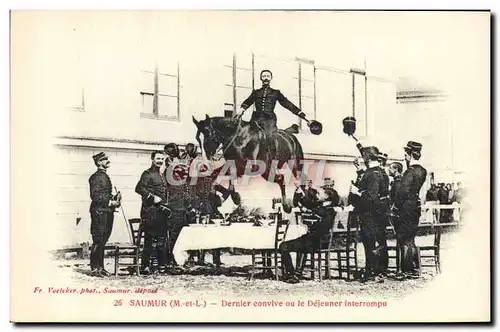 Cartes postales Cheval Equitation Hippisme Saumur dernier convive ou le dejeuner interrompu