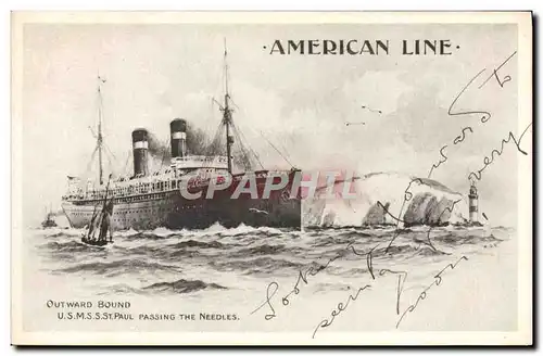 Ansichtskarte AK Bateau Paquebot American Line SMSS St Paul passing the needles