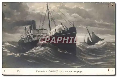 Cartes postales Bateau Paquebot Savoie Un coup de tangage