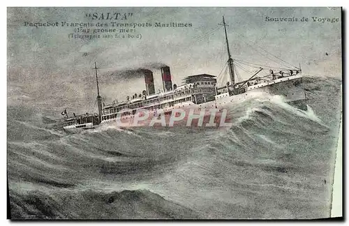 Ansichtskarte AK Bateau Paquebot Francais des Transports Maritimes par grosse mer Salta