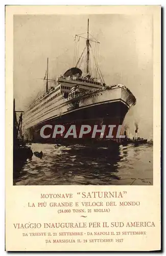 Cartes postales Bateau Paquebot Motonave Saturnia