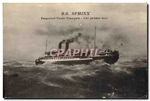 Ansichtskarte AK Bateau Paquebot SS Sphinx Paquebot Poste Francais par grosse mer