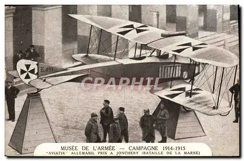 Ansichtskarte AK Militaria Paris Musee de l&#39armee Aviatik allemand pris a Jonchery Bataille de la Marne