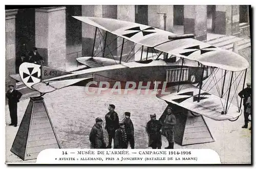 Ansichtskarte AK Militaria Paris Musee de l&#39armee Aviatik allemand pris a Jonchery Bataille de la Marne