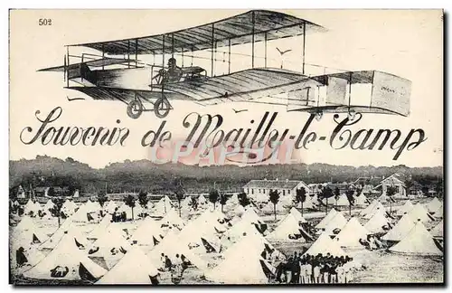 Cartes postales Militaria Souvenir de Mailly le Camp Avion