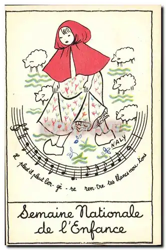 Ansichtskarte AK Fantaisie Illustrateur Naly Il pleut il pleut bergere Semaine nationale de l&#39enfance