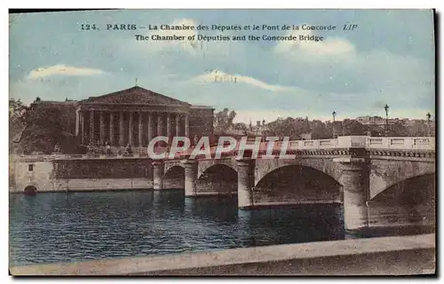 Cartes postales Paris La Chambre Des Deputes Et Le Pont De La Concorde