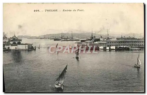 Ansichtskarte AK Toulon Entree Du Port Bateaux