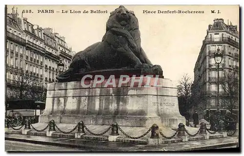 Ansichtskarte AK Paris Le Lion De Belfort Place Denfert Rochereau