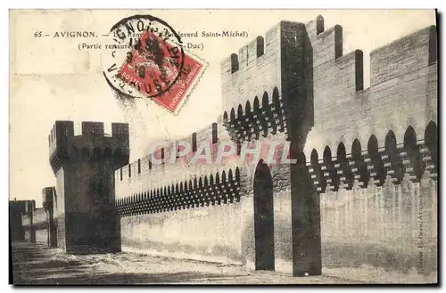 Cartes postales Avignon Les remparts et boulevard Saint Michel