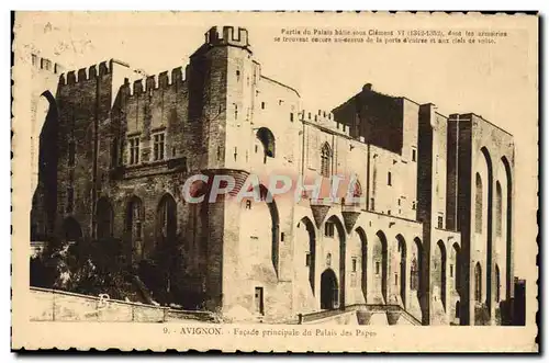 Cartes postales Avignon Facade Principale Du Palais Des Papes
