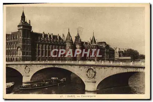 Cartes postales Paris Conciergerie Bateau Peniche