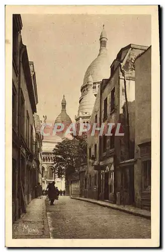 Ansichtskarte AK Paris Montmartre La Rue Du Chevalier de la Barre et la basilique du Sacre Coeur