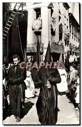 Moderne Karte Semainte Sainte en Roussillon La procession de la Sanch a Perpignan Le cortege des penitents