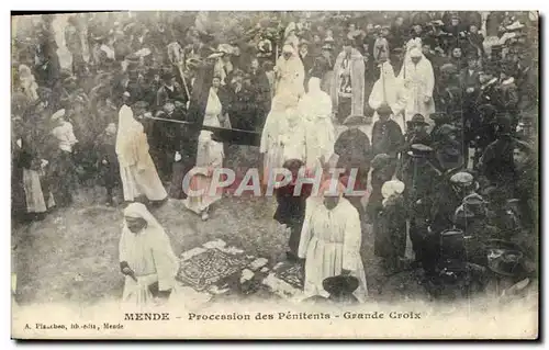 Cartes postales Mende Procession des penitents Grande Croix