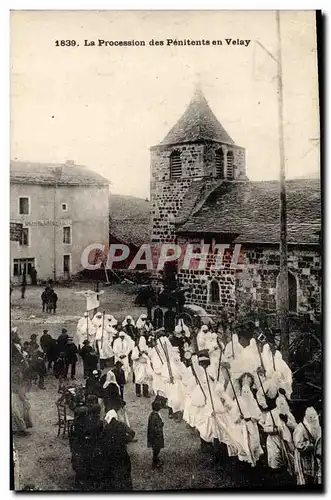 Cartes postales La procession des penitents en Velay