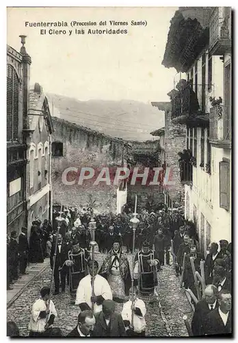 Cartes postales Fuenterrabia Procession del Viernes Santo El Clero y las Autoridades