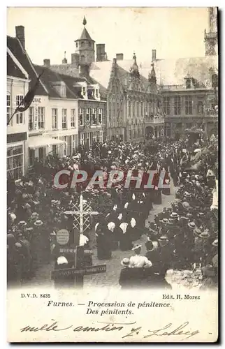 Cartes postales Furnes Procession de penitence des penitents