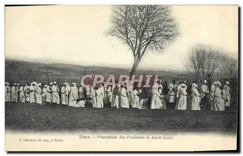 Cartes postales Tence Procession des penitents le Jeudi Saint