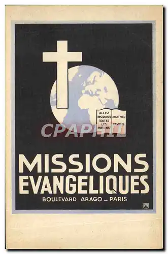 Cartes postales Missions Evangeliques Boulevard Arago Paris