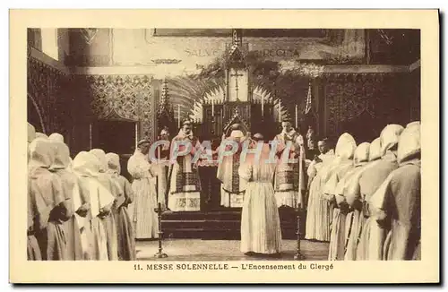 Cartes postales Messe colennelle l&#39encensement du clerge