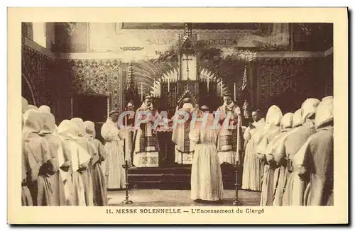 Cartes postales Messe colennelle l'encensement du clerge