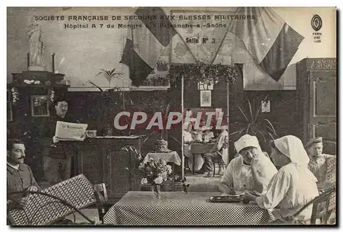 Cartes postales Hopital A 7 de Mongre Villefranche sur Saone Croix Rouge Infirmiere