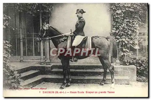 Ansichtskarte AK Cheval Hippisme Saumur Haute Ecole Ecuyer en grande tenue