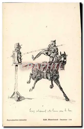 Cartes postales Cheval Hippisme Tenez solidement votre lance sous le bras