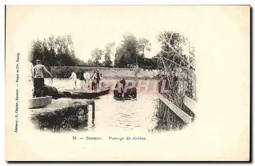 Ansichtskarte AK Cheval Hippisme Saumur Passage de riviere