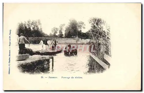 Cartes postales Cheval Hippisme Saumur Passage de riviere