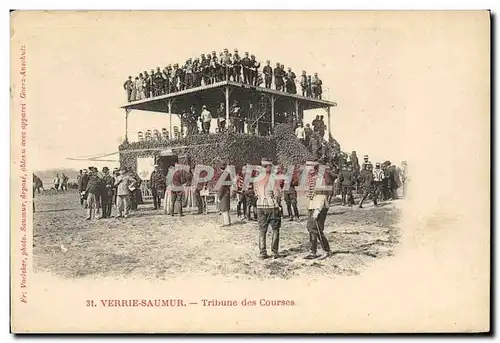 Cartes postales Cheval Hippisme Verries Saumur Tribune des courses