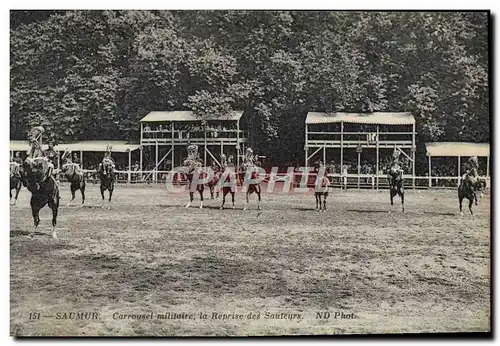 Cartes postales Cheval Hippisme Saumur Carrousel militaire La reprise des sauteurs