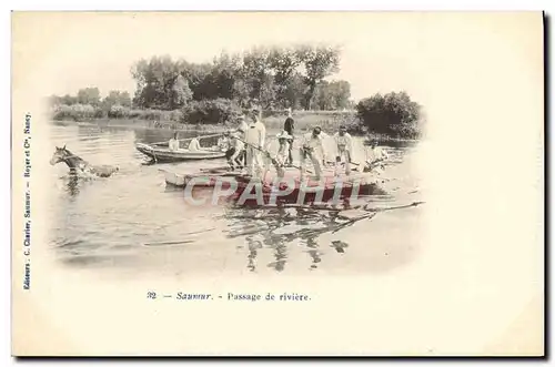 Cartes postales Cheval Hippisme Saumur Passage de riviere