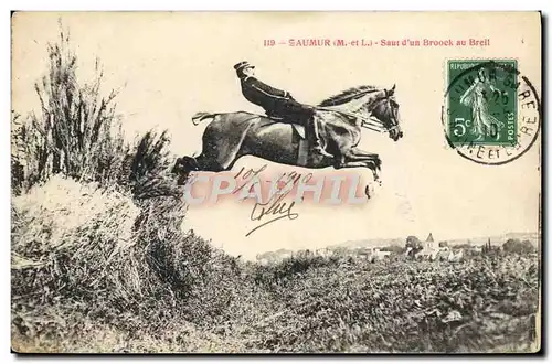 Cartes postales Cheval Hippisme Saumur Saut d&#39un Broock au Breil