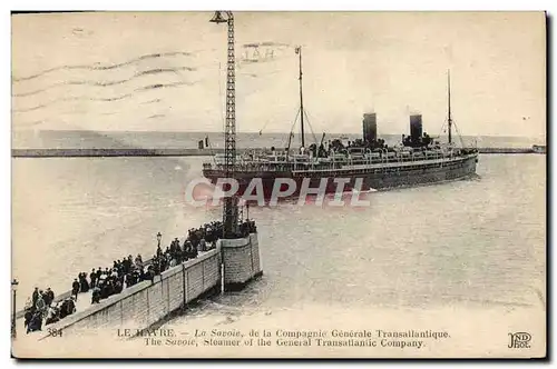 Cartes postales Bateau Paquebot Le Havre Le Transatlantique La Savoie