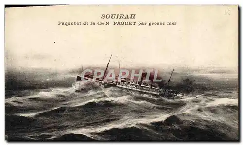 Ansichtskarte AK Bateau Paquebot de la Cie N Paquet par grosse mer Souirah