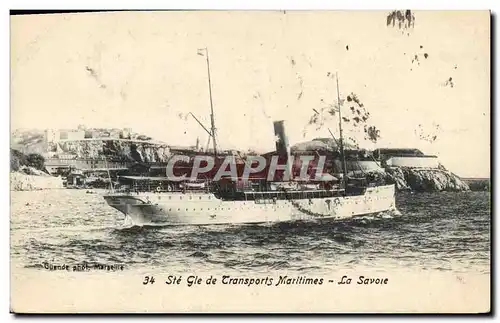 Cartes postales Bateau Paquebot La Savoie Ste Gle de Transports Maritimes