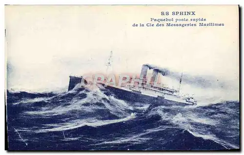 Cartes postales Bateau Paquebot poste rapide de la Cie des Messageries Maritimes SS Sphinx