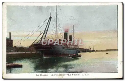 Ansichtskarte AK Bateau Paquebot Le Havre Le Transatlantique La Savoie