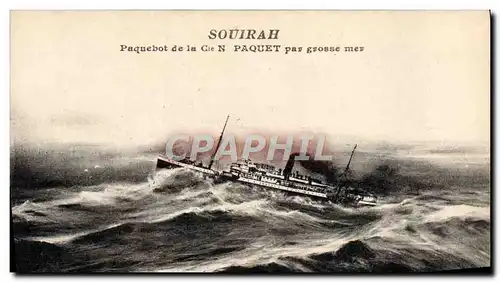 Ansichtskarte AK Bateau Paquebot de la Cie N Paquet par grosse mer Souirah