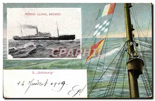 Cartes postales Bateau Paquebot Nordd Lloyd Bremen D Schleswig